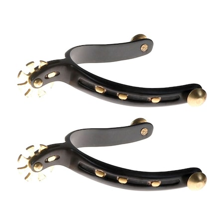 Jacks Imports Black Steel Spurs with Horseshoe Band 11078